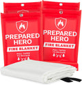 Prepared Hero Emergency Fire Blanket 4 Pack - Fast Kitchen Fire