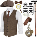 1920s Mens Costume Set with Accessories for Roaring 20s Fun