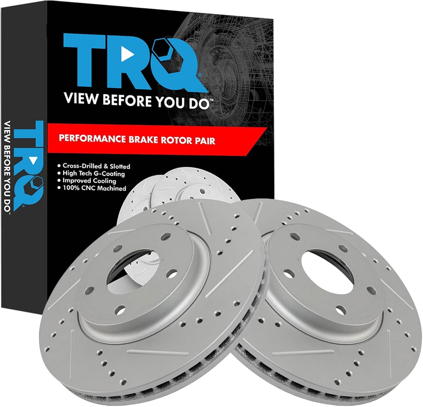 TRQ Front Performance Brake Pad & Rotor Kit for INFINITI M45
