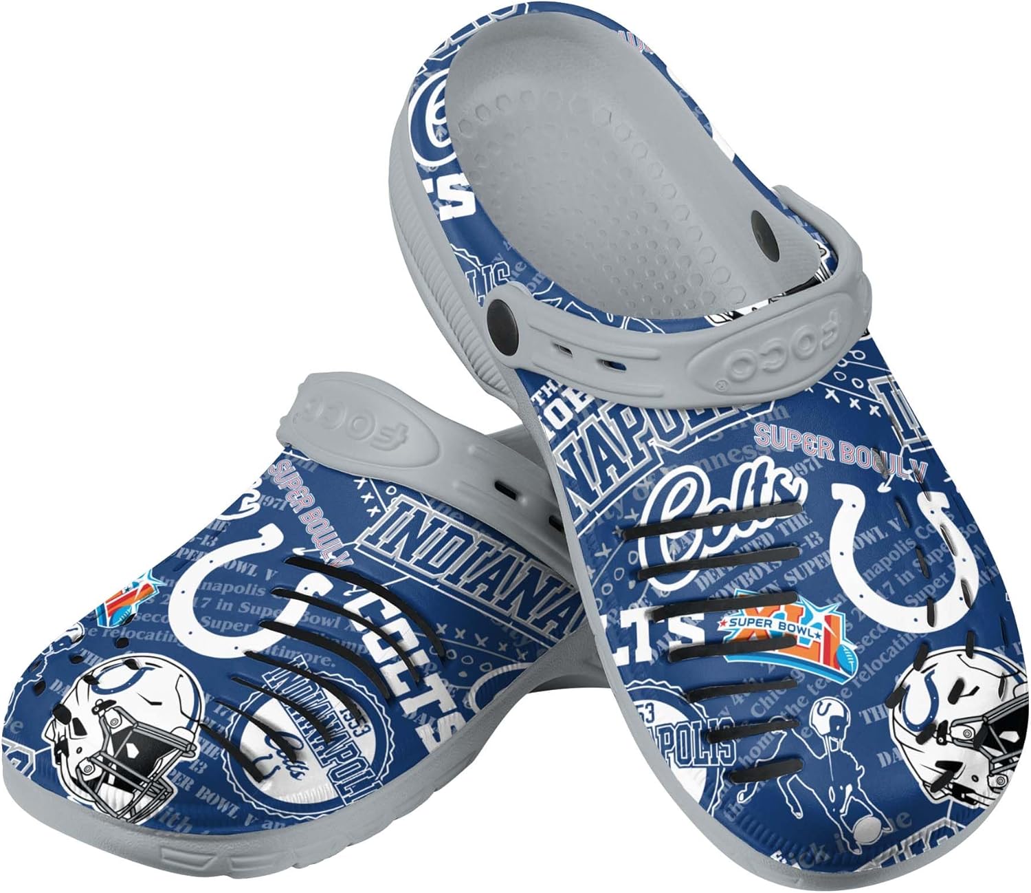 FOCO Men's NFL Team Logo Historic Print Garden Sandals Shoes