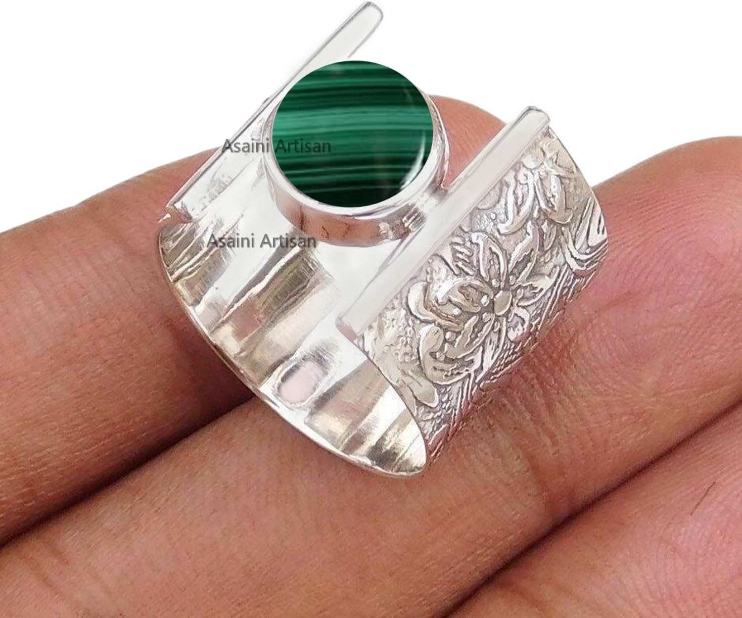 7MM Round Gemstone 925 Sterling Silver Floral Gift Ring