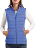 Women's Quilted Puffer Vest Lightweight Stand Collar - 4 Pockets