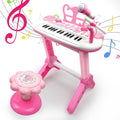 Kids Piano Toy Keyboard with Bench - 31-Key Rose Pink Keyboard