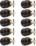Oil Rubbed Bronze Door Knobs Privacy Round Ball Knob - 10 Pack