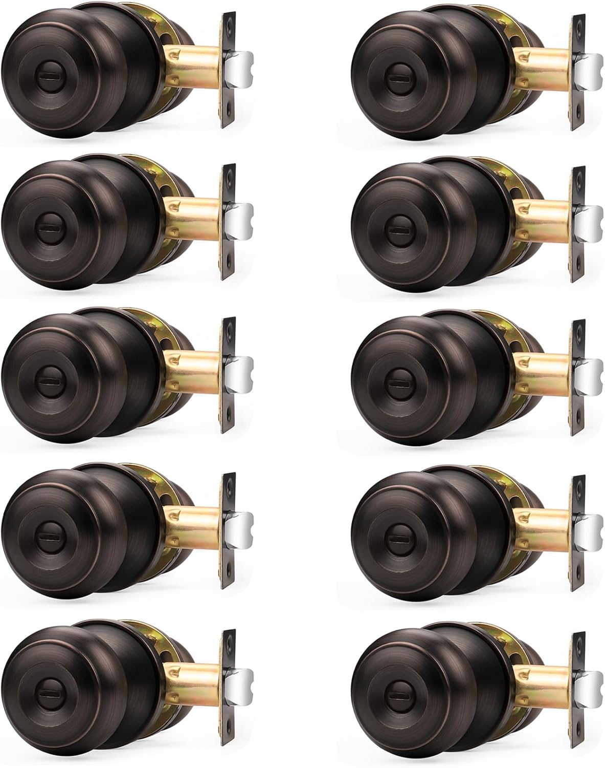 Probrico Oil Rubbed Bronze Door Knobs for Bedroom and Bathroom