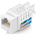 Everest 45 Angled RJ45 Cat6A Keystone Jacks 50-Pack - Slim Profile