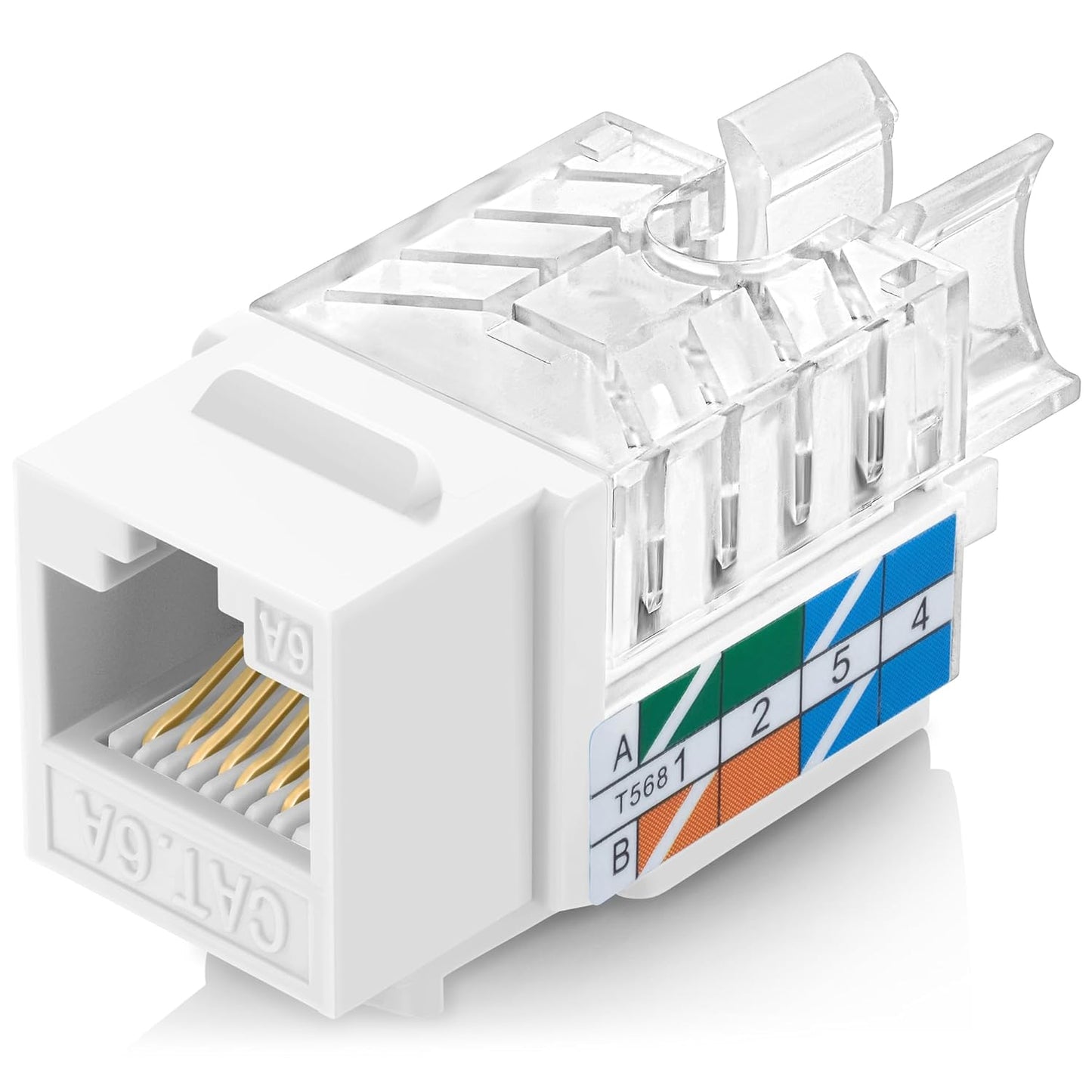 Everest 45 Angled RJ45 Cat6A Keystone Jacks for Easy Use