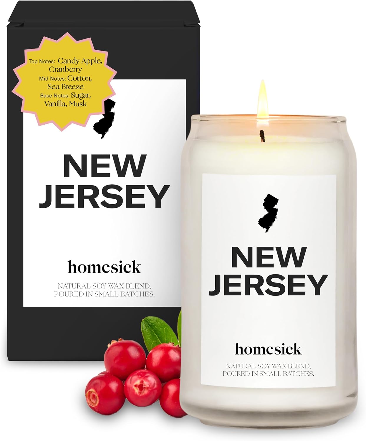 Homesick Scented Candles for Home - New Jersey 13.75 oz