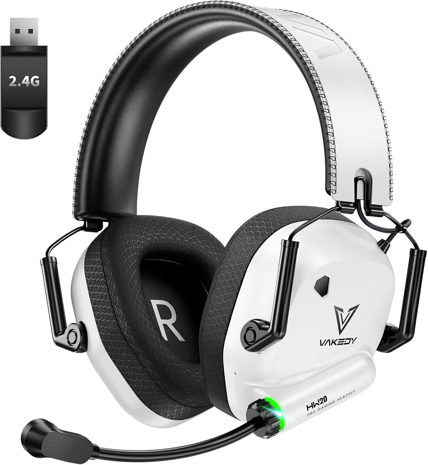 Vakedy Wireless Gaming Headset - 50Hr Battery