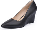 IDIFU IN3 Wedges for Women Closed Toe Pumps Low Heel Pointed Toe