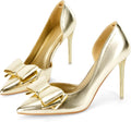 Womens Bow Heels Closed Pointed Toe Stiletto Pumps - 3.75in