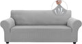 3 Cushion Stretch Sofa Cover Large Silver - Jacquard Slipcover