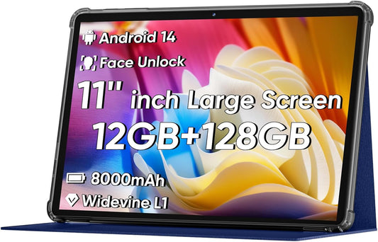 2025 Android 14 Tablet: Face Unlock, Octa-core CPU, 12GB+128GB+1TB, Big Battery