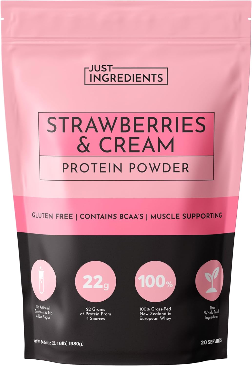 Strawberries & Cream Protein Powder for Muscle Recovery & Energy