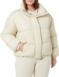 Women's Relaxed-Fit Mock-Neck Short Puffer Jacket - Plus Size Comfort