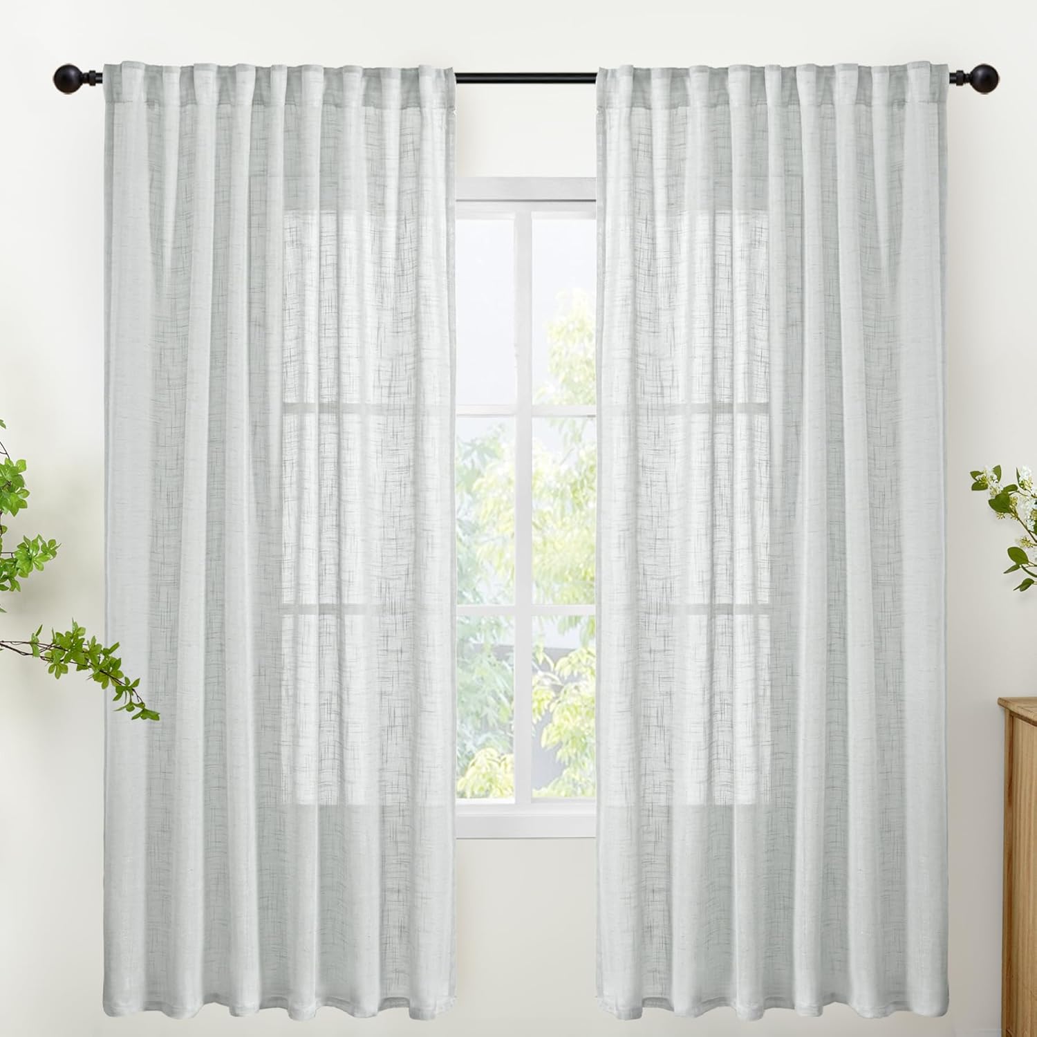 Light Grey Linen Curtains 72 Inch Length for Elegant Homes