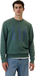 GAP Mens Logo Fleece Crew Sweatshirt Moores Green - Regular Fit