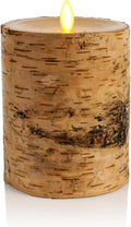 Luminara Real Birch Bark Wrapped Flameless LED Candle for Decor