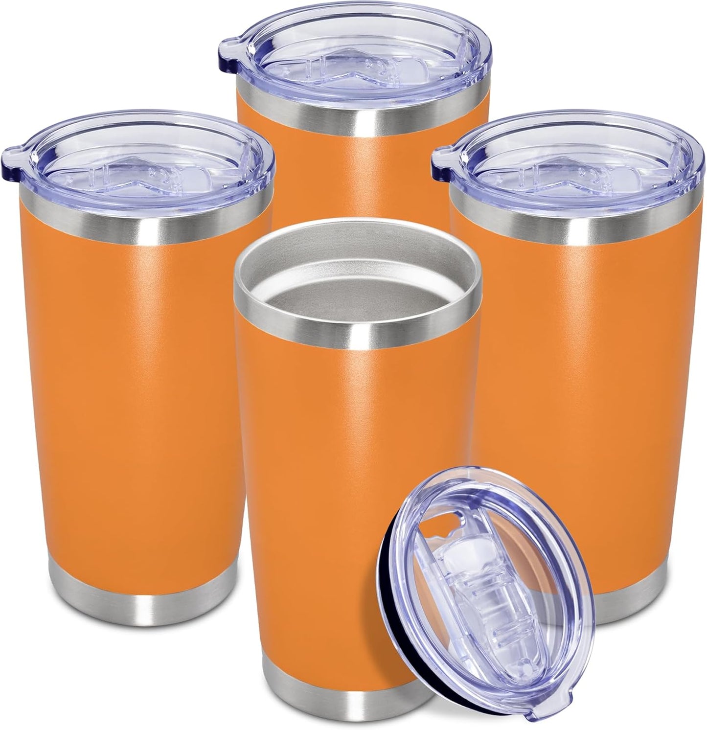 20 oz Tumbler Coffee Travel Tumblers Bulk with Lid - Orange