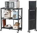 BRIAN & DANY 3-Shelf Foldable Storage Shelves with Wheels - Mobile