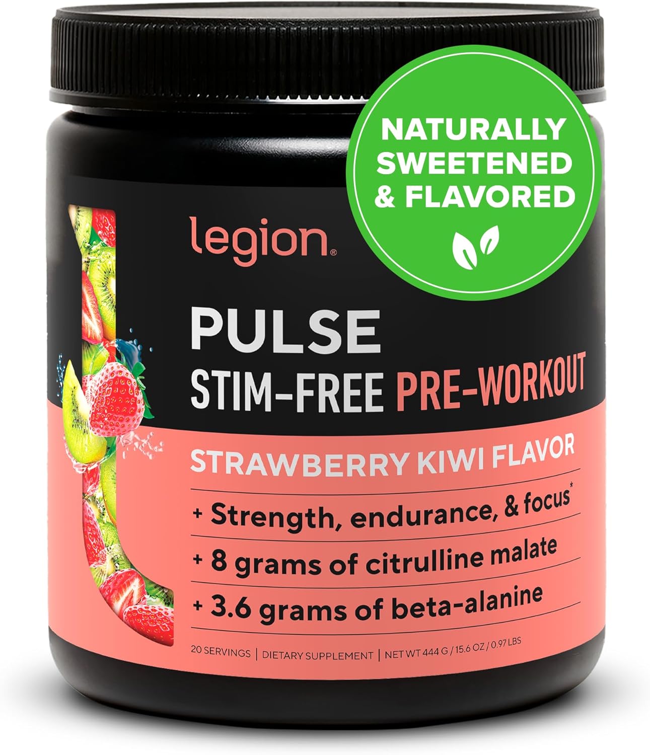 LEGION Pulse Pre Workout Supplement - Caffeine Free and Natural