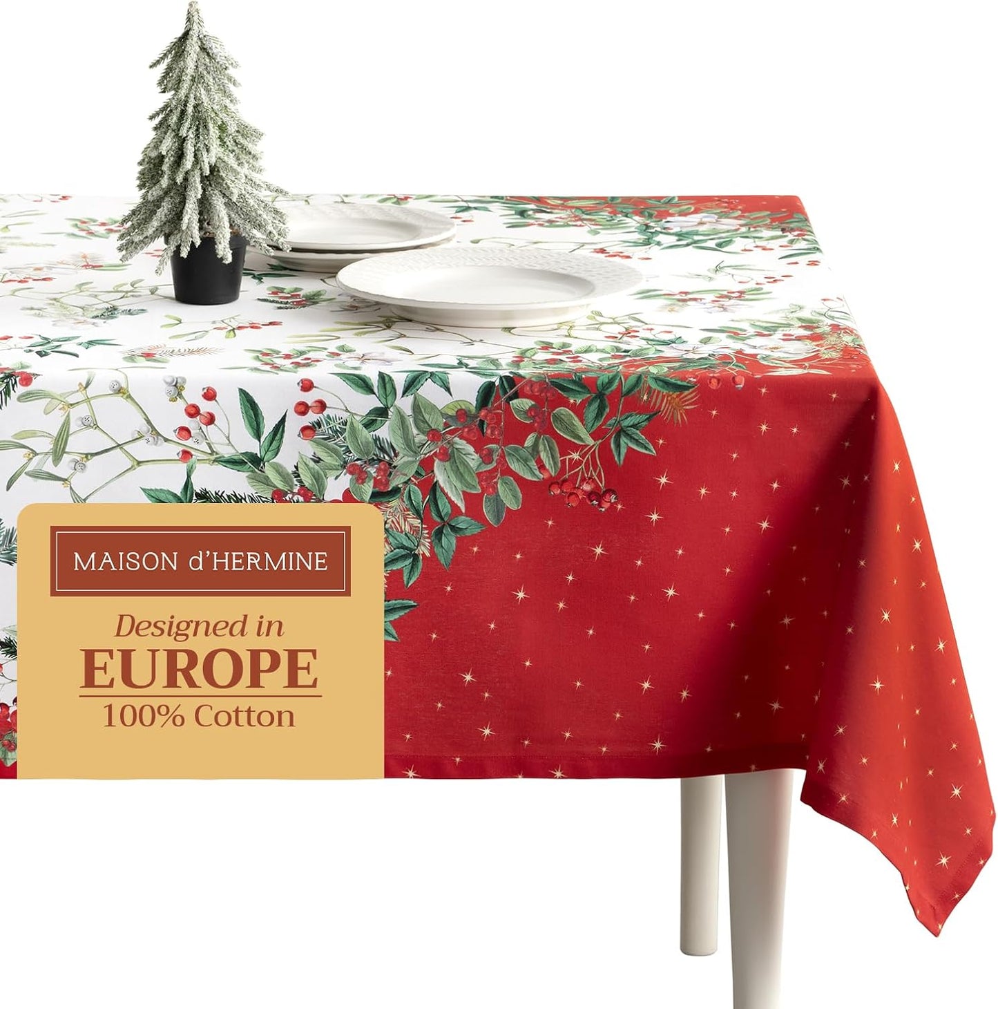 Maison d' Hermine 60 x 60 Inches Cotton Table Cloth for Fall Decor