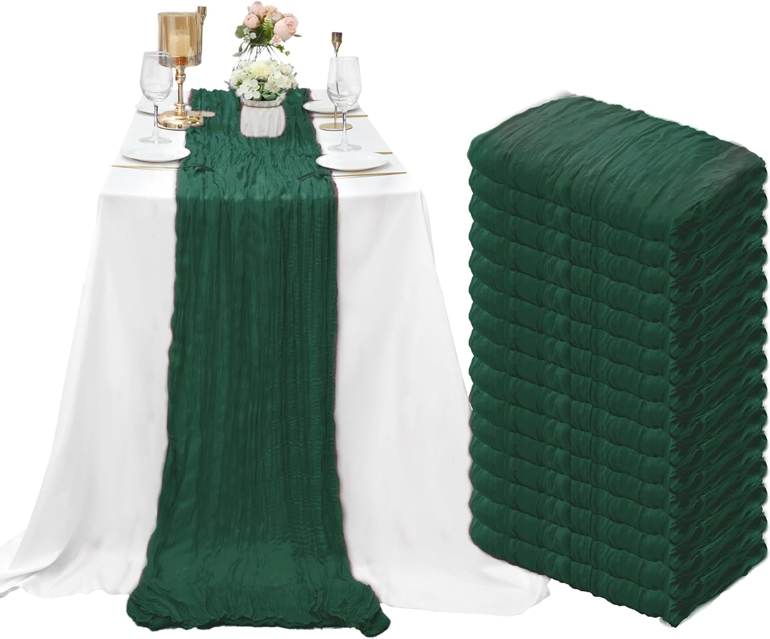 15 Pack Cheesecloth Table Runner for Elegant Party Decor