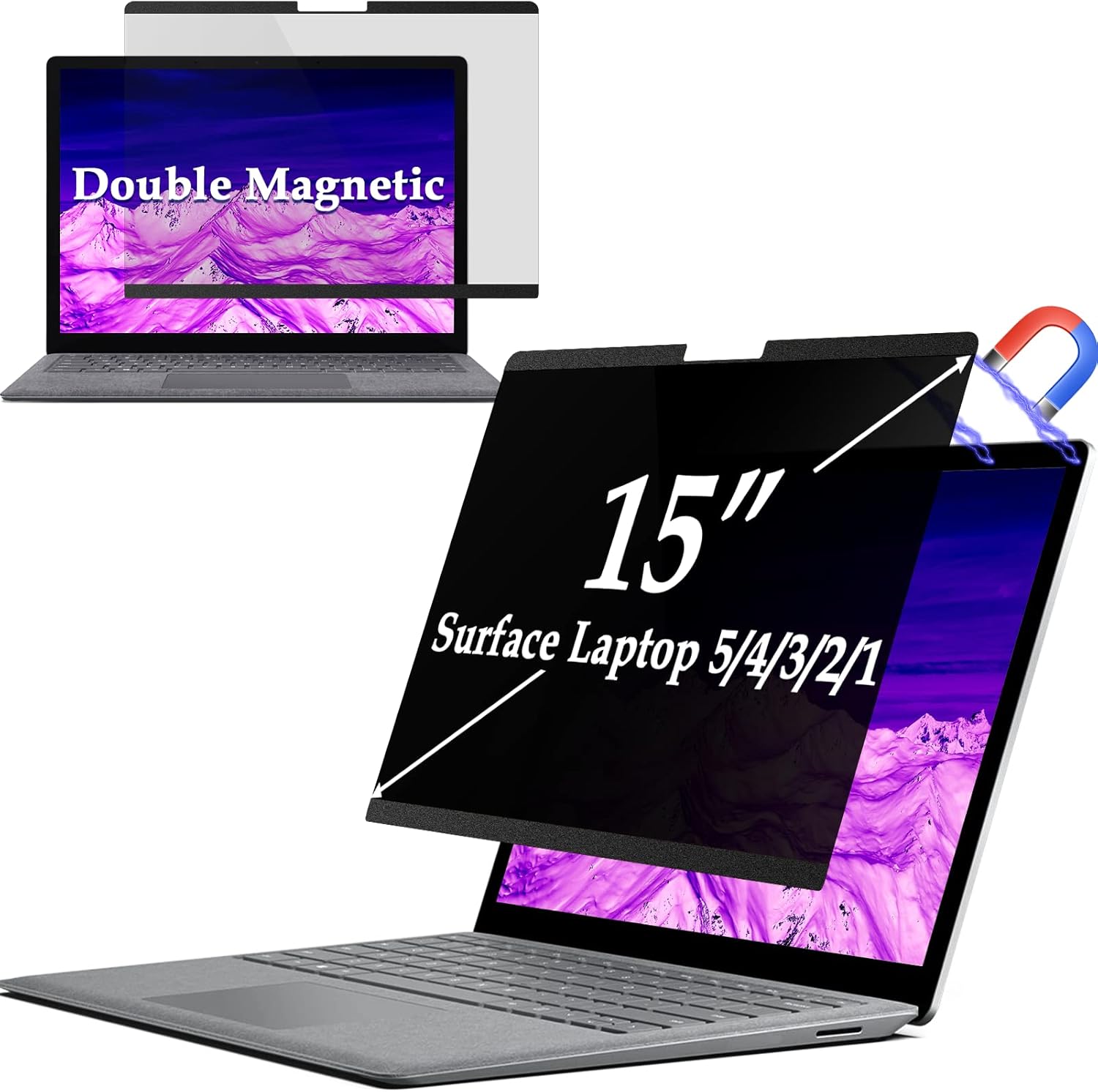 IPROKKO Surface Laptop Privacy Screen Filter for 15 inch Laptops
