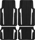 CAR PASS Heavy Duty Rubber Car Mats Metallic - Trim to Fit Protection