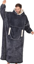 wearable blanket hoodie - oversized sherpa flannel robe for women