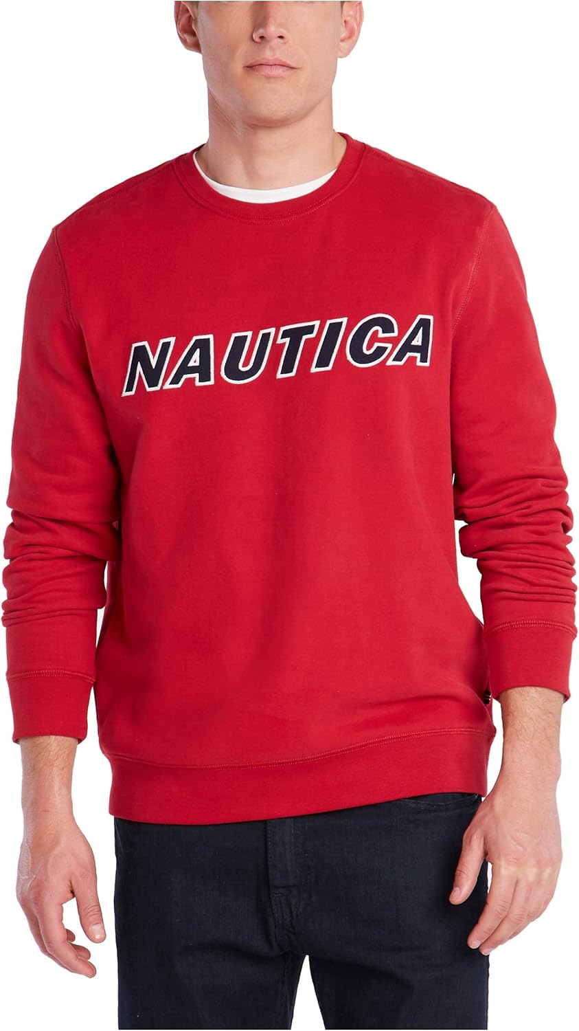 Nautica Men's Logo Fleece Pullover - Classic Fit Comfort