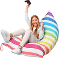 Rainbow Style Stuffed Animal Storage Bean Bag - Kids Organizer