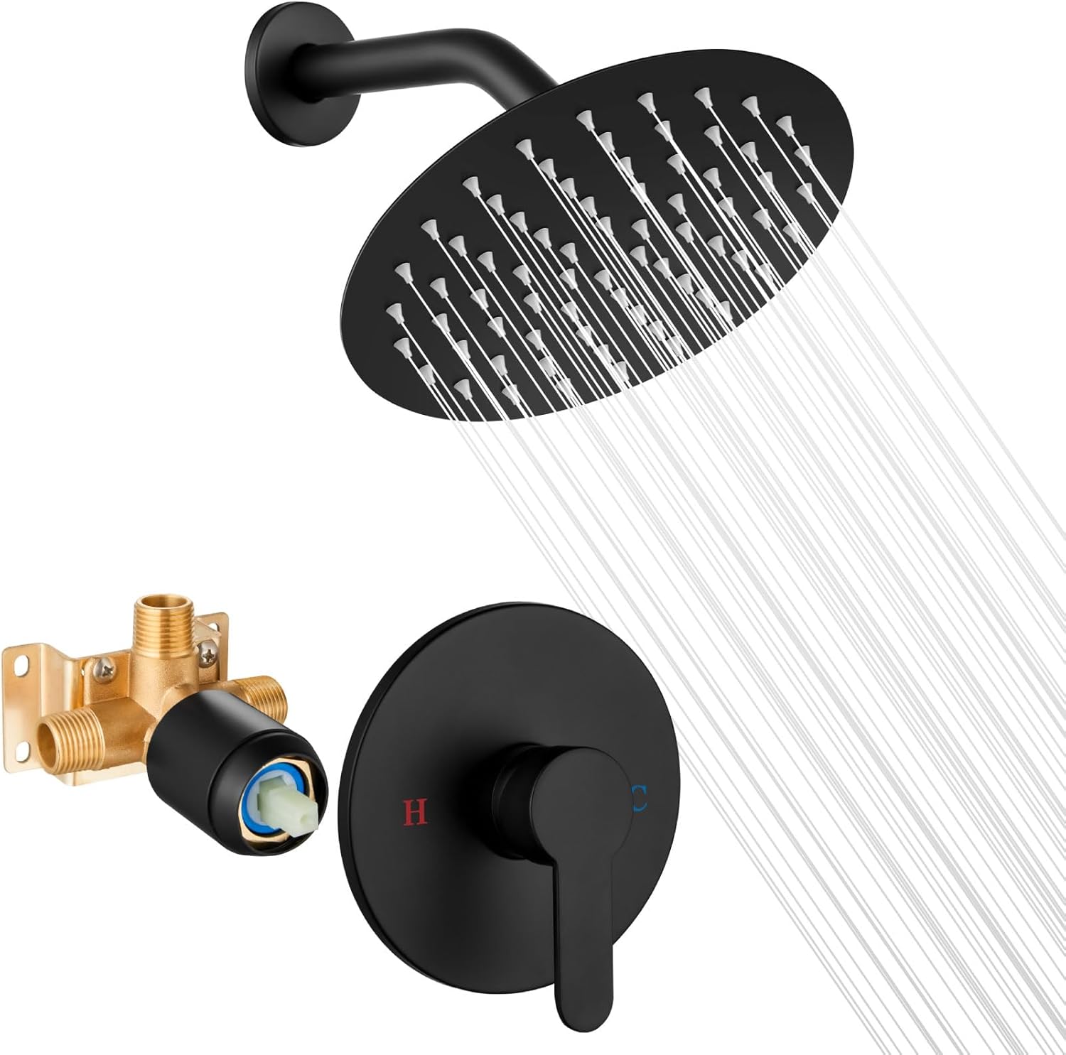 Airuida Shower Faucet Set with 8 Inch Rainfall Shower Head