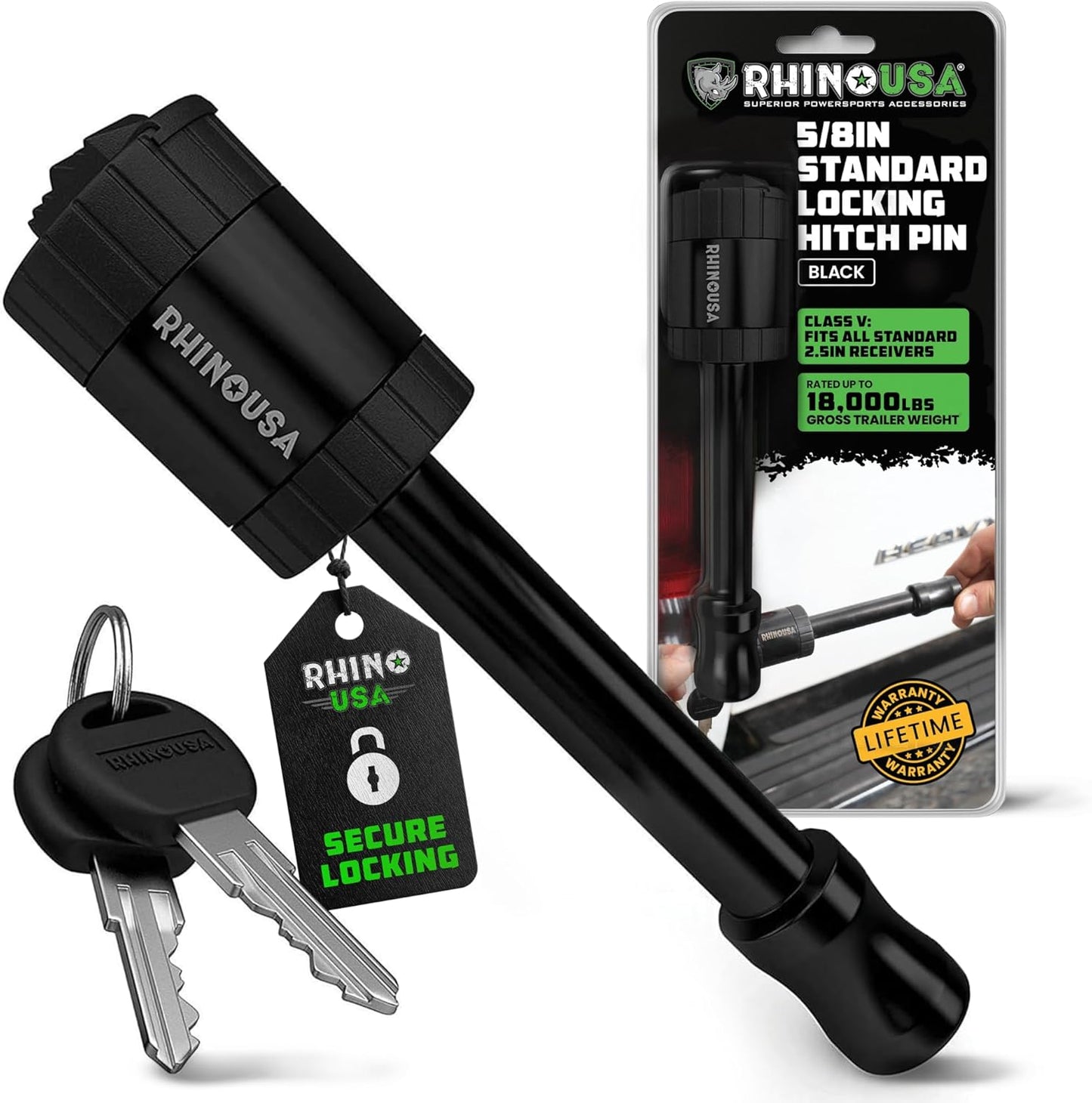 Rhino USA Trailer Hitch Pin for Class V Hitches - Secure Towing