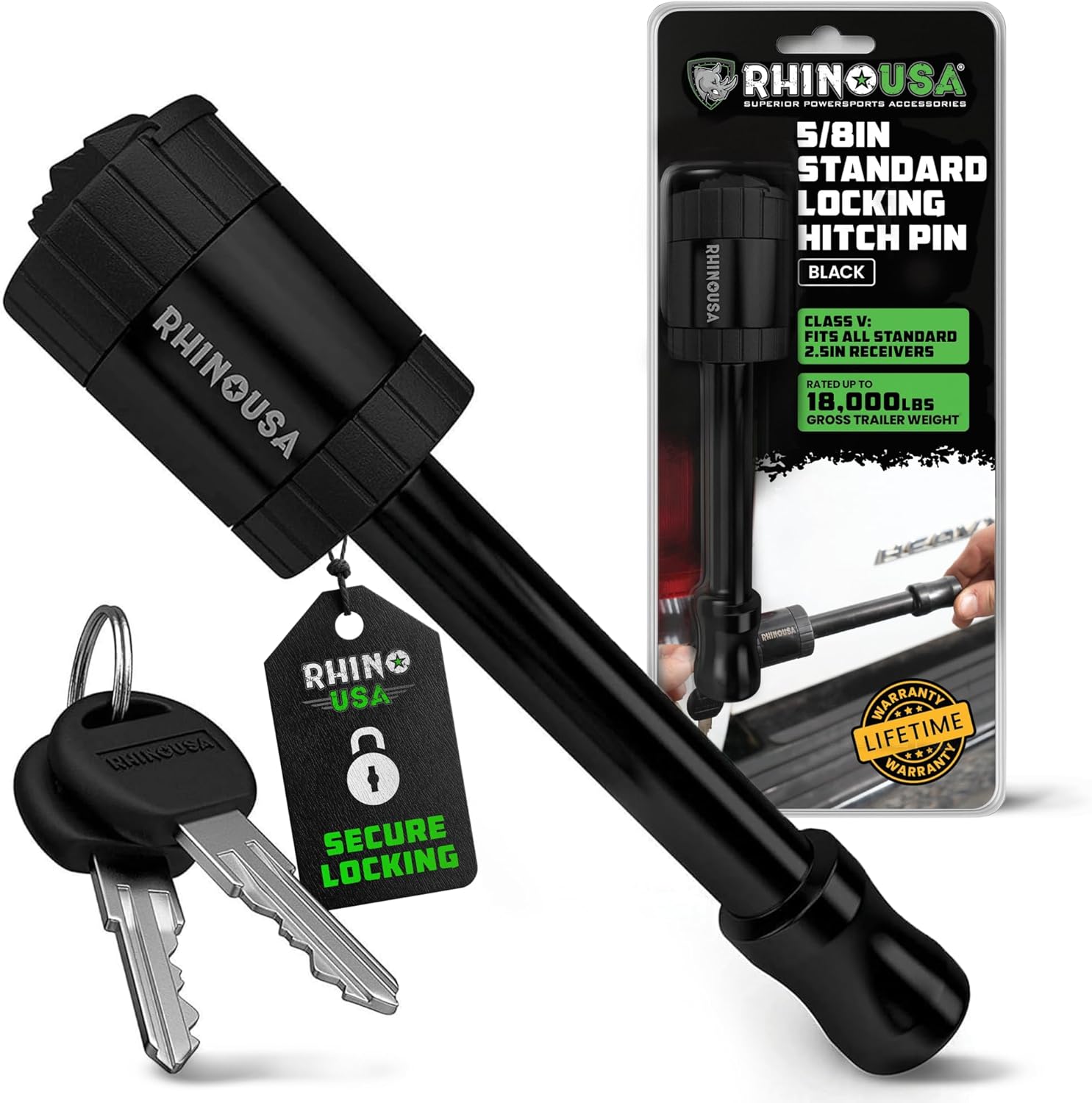 Rhino USA Trailer Hitch Pin for Class V Hitches - Secure Towing