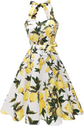 Women's Vintage Polka Audrey Halter Dress 1950s Swing - Retro Fit