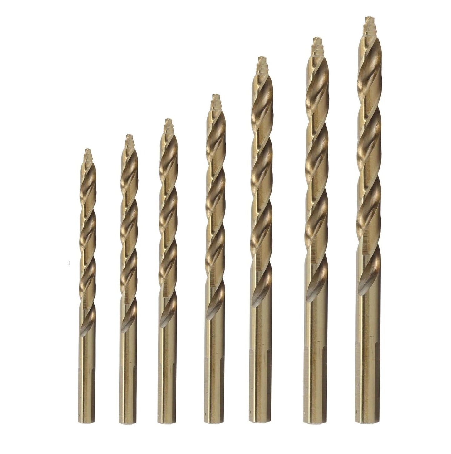 Drill America GSC Series 7 Piece Cobalt Stepped Point Drill Bit Set