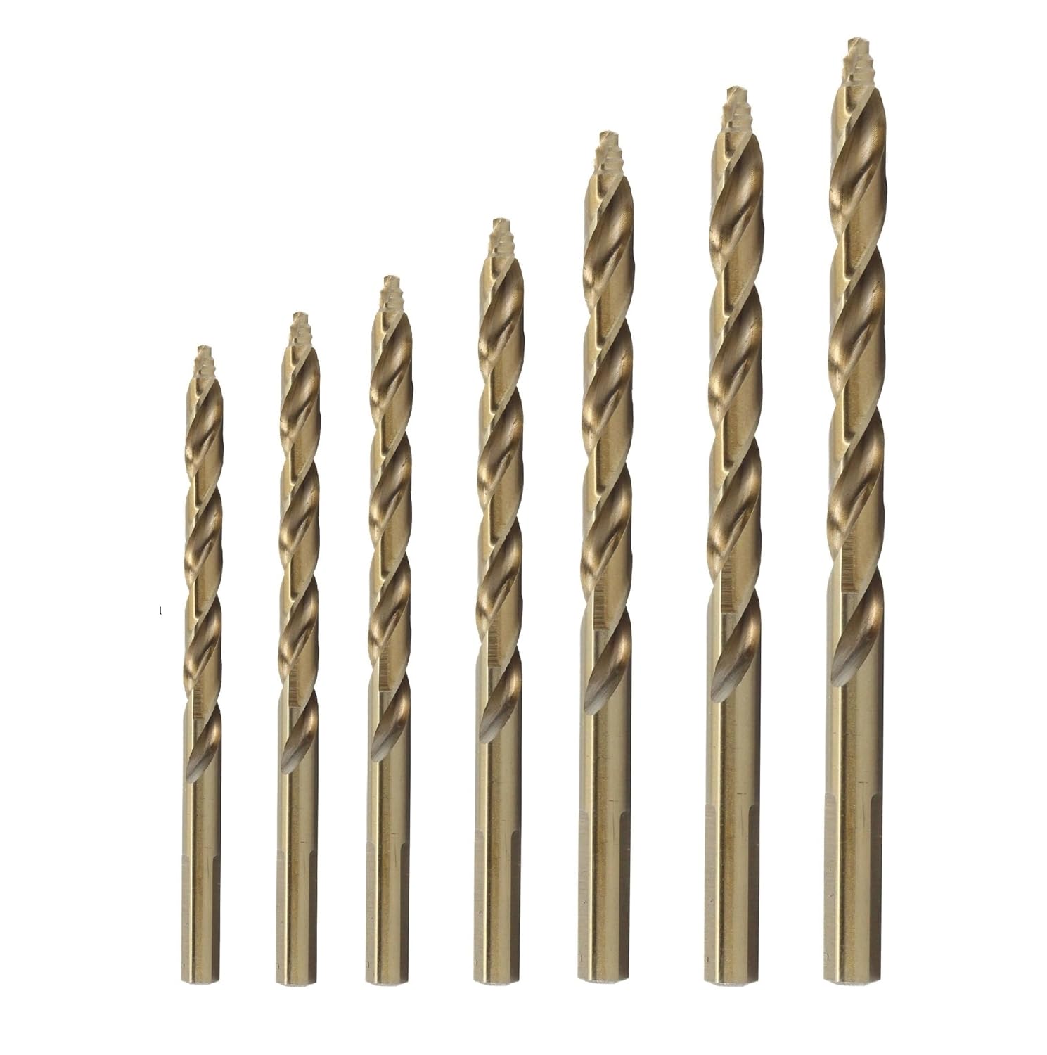 Drill America GSC Series 7 Piece Cobalt Stepped Point Drill Bit Set