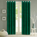 Roslynwood Blackout Velvet Curtains Dark Green 52in x 84in - Energy