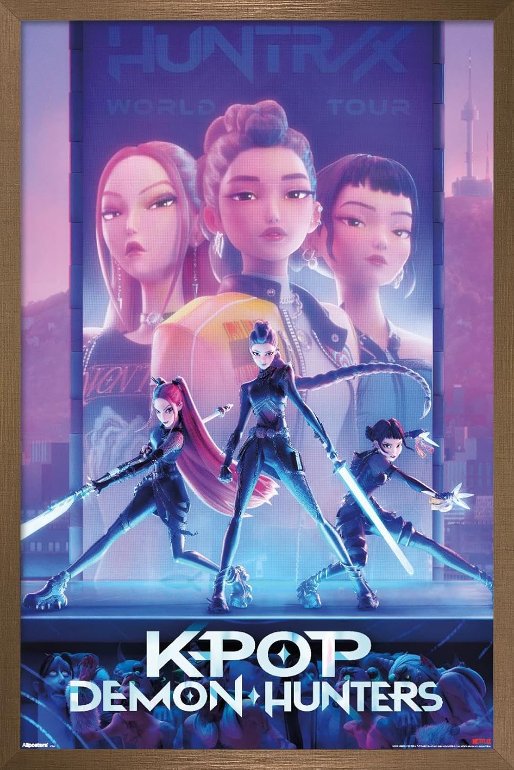 KPop Demon Hunters Wall Poster - Stylish Bronze Framed Art
