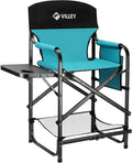 VILLEY Tall Directors Chair Folding Camping Chair - Sturdy Tall Seat
