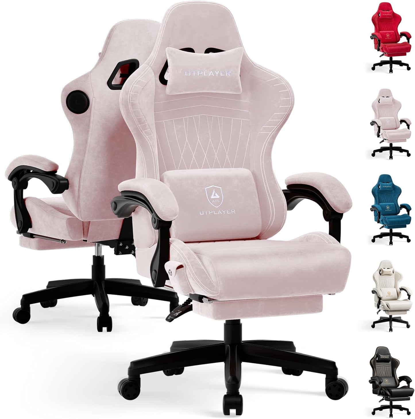 GTPLAYER Gaming Chair with Speakers and Footrest for Comfort