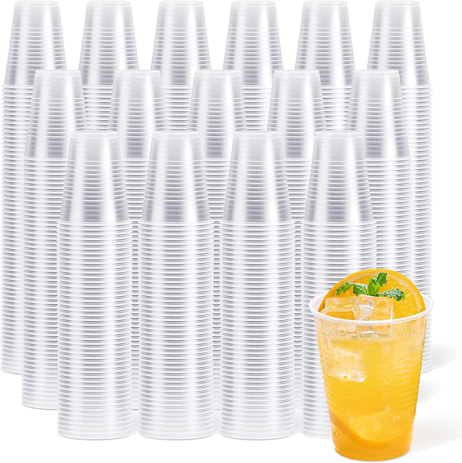 JOLLY CHEF 1200 Pack 7 oz Clear Plastic Cups for Parties