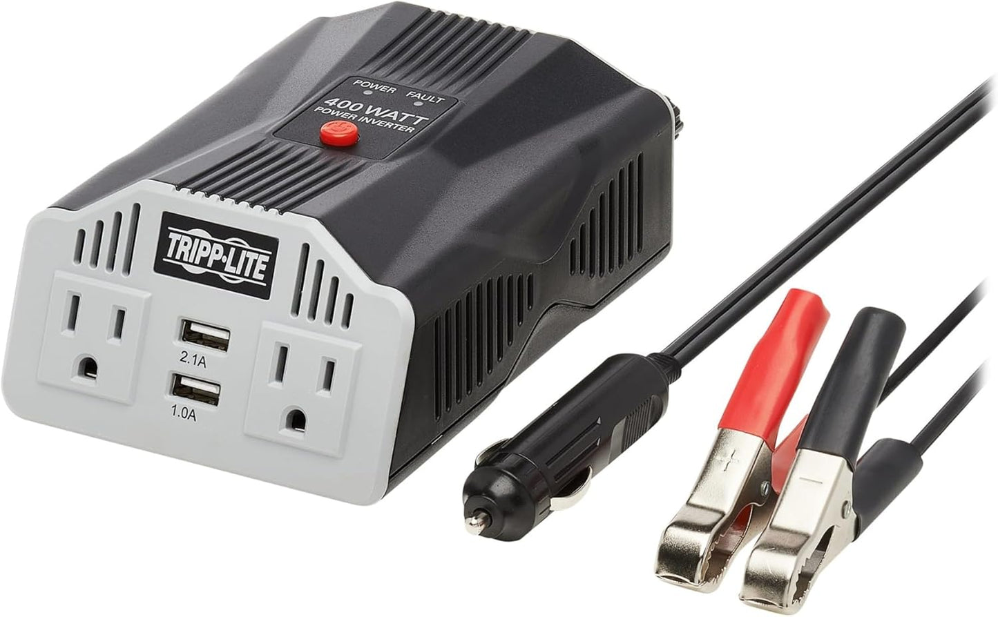 Tripp Lite 400W Car Power Inverter with 2 Outlets & USB Ports