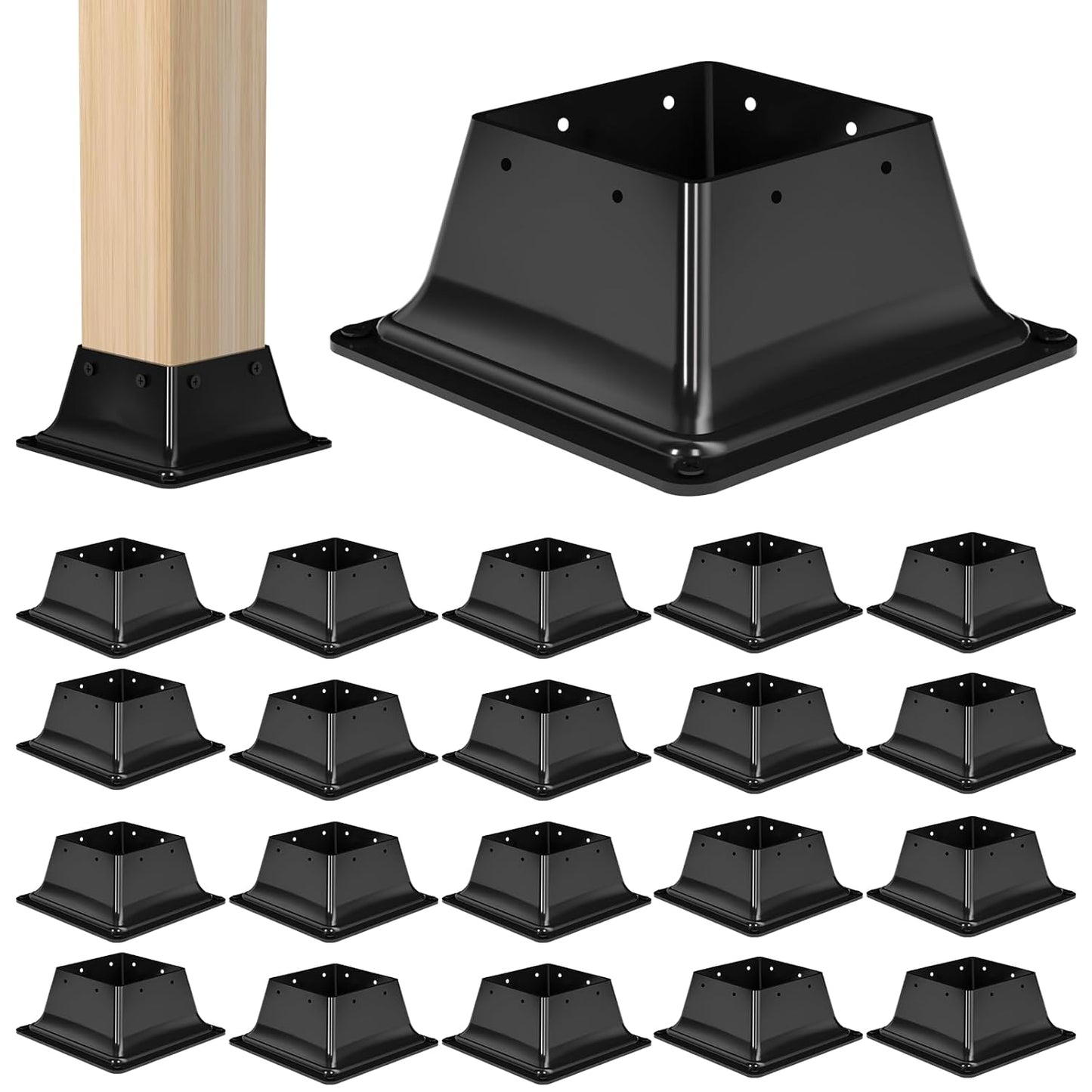 4x4 Post Base Brackets - Heavy Duty Metal Deck Post Anchors