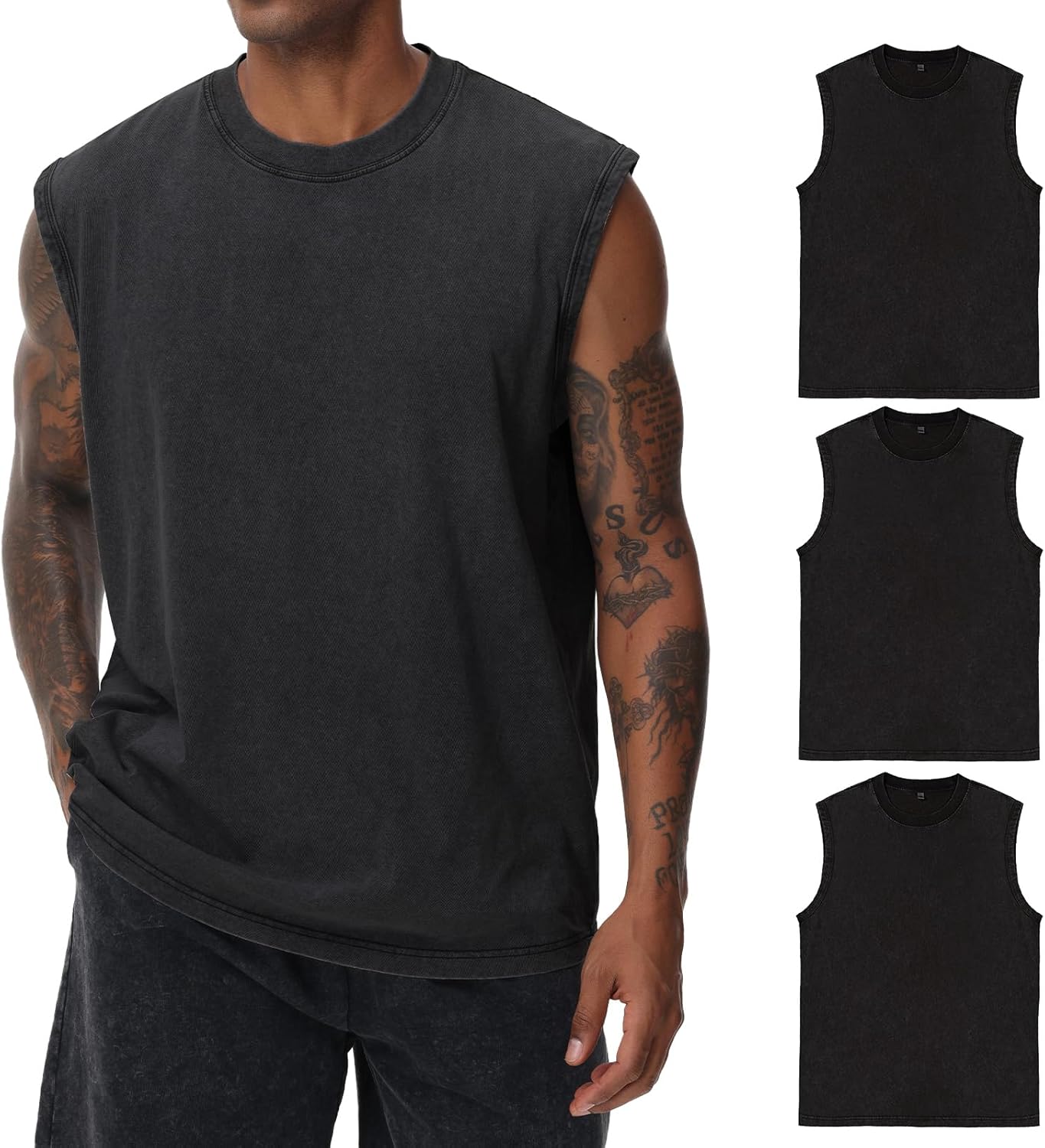 Mens Cotton Sleeveless Tank Tops for Gym and Beach Activities