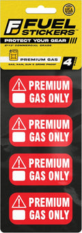 Premium Gas Only Sticker 91 93 Labels - Weatherproof Fuel ID