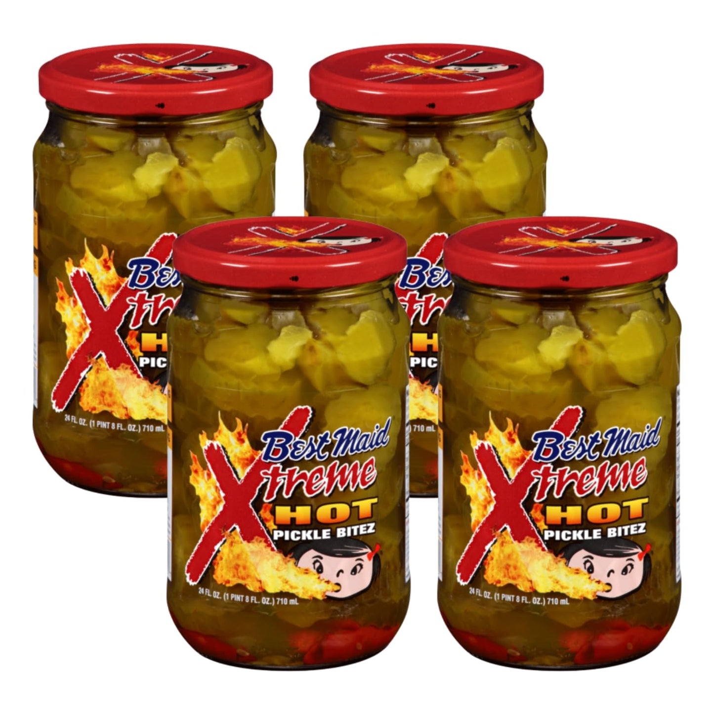 Xtreme HOT Pickles - 24 Ounce Glass Jars for Spicy Lovers