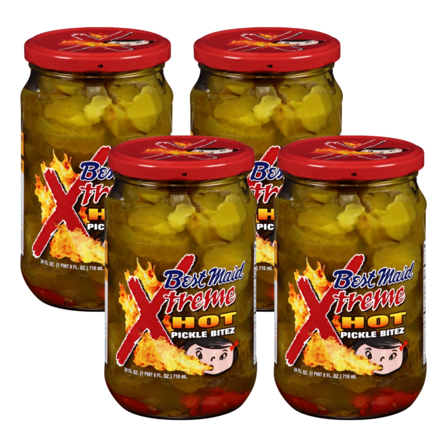 Xtreme HOT Pickles - 24 Ounce Glass Jars for Spicy Lovers