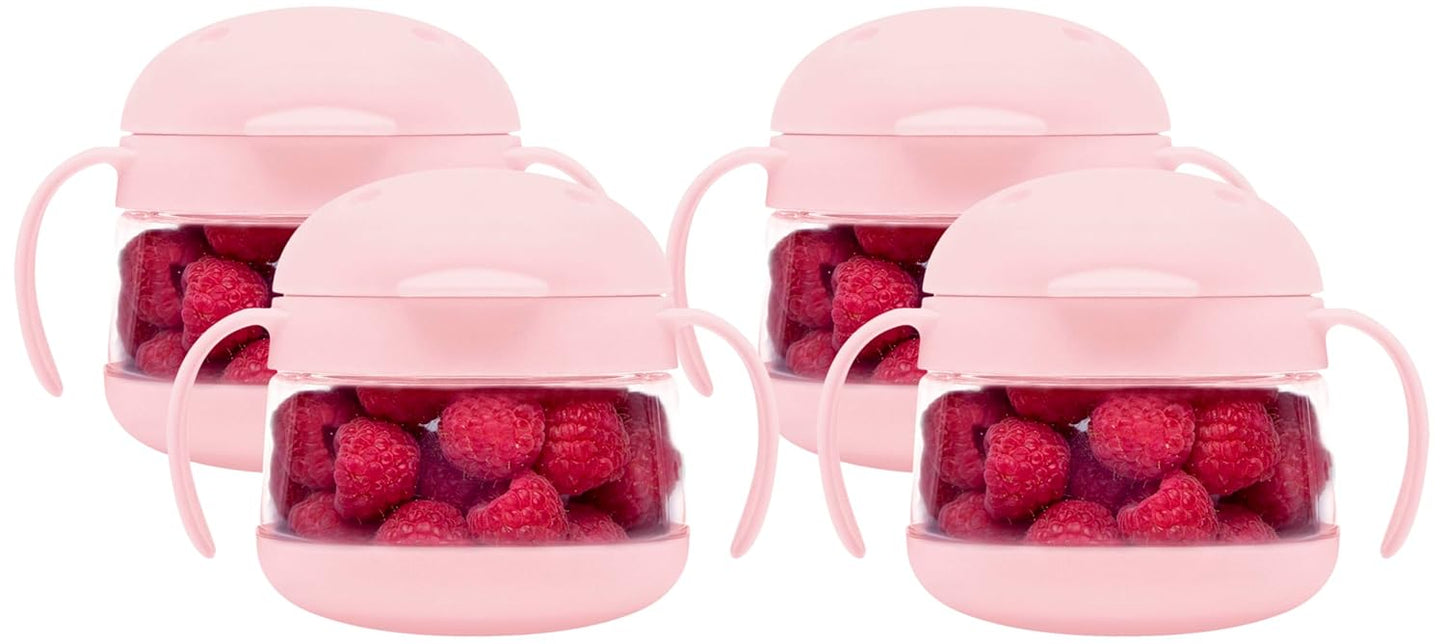 Ubbi Tweat No Spill Snack Container for Kids - Blush Pink Pack